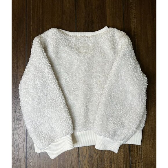 Levi’s White Teddy Pullover Sweater Girls Size 24M - Picture 2 of 3